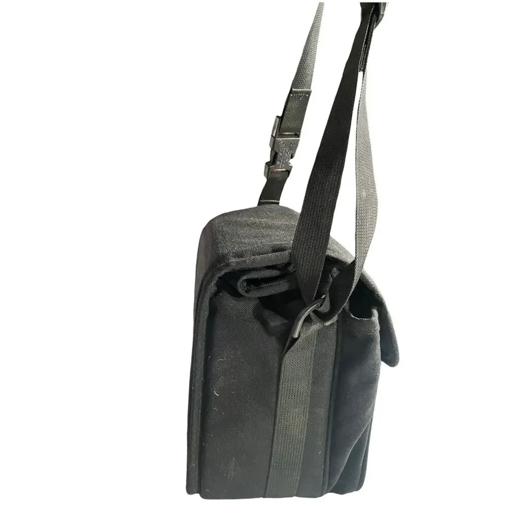 Vintage Land's End Padded Camera/Lens Gear Bag Shoulder Strap Black USA Canvas